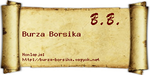 Burza Borsika névjegykártya